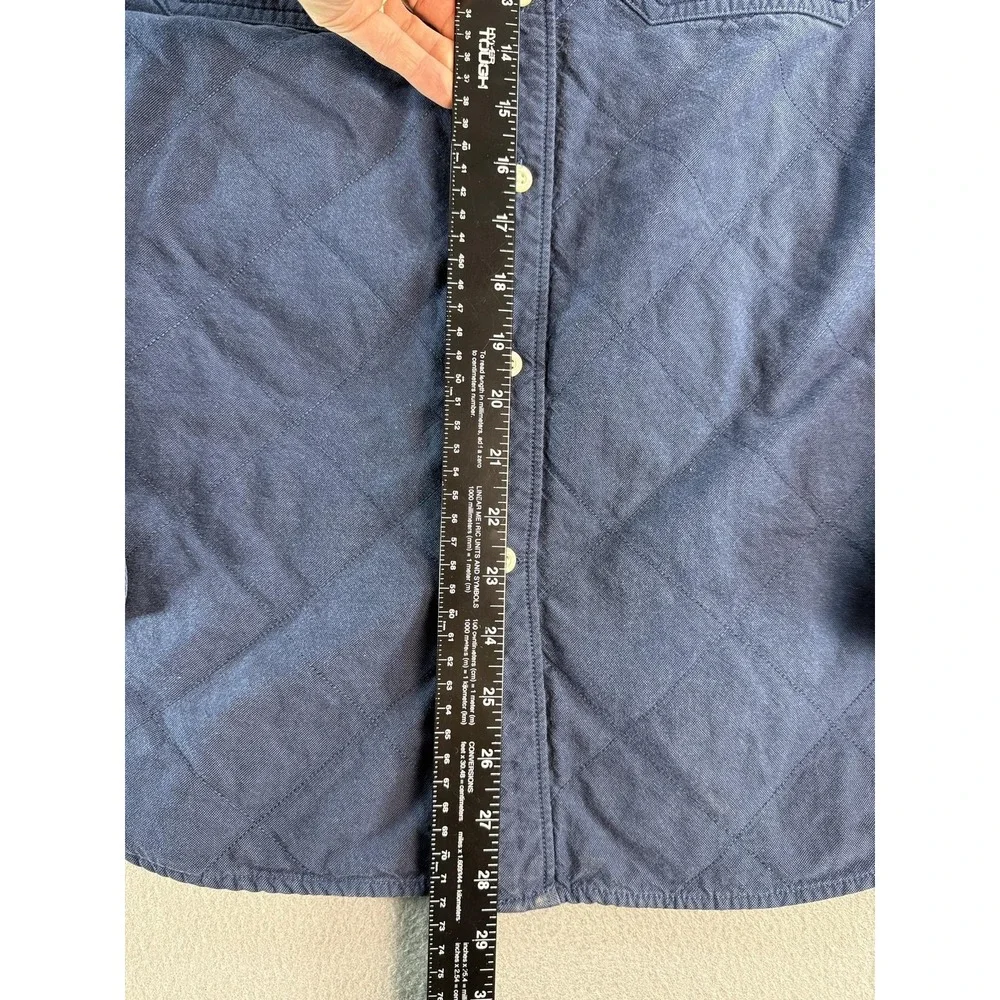 Banana Republic Shirt Mens Medium Blue Quilted Lined Oxford Slim Fit Button Up